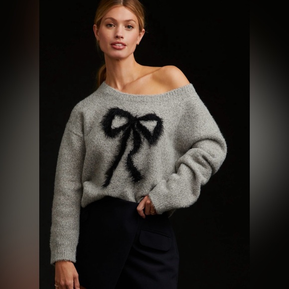 Anthropologie Sweaters - NEW Anthropologie Maeve Bow Sweater Size XL